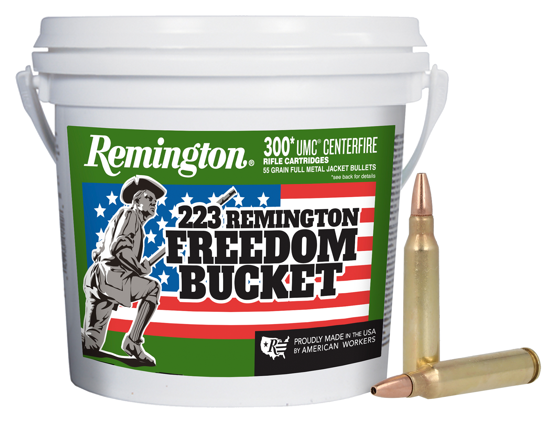 Remington UMC Freedom Bucket .223 Rem 55 Grain Centerfire Rifle Ammo ...